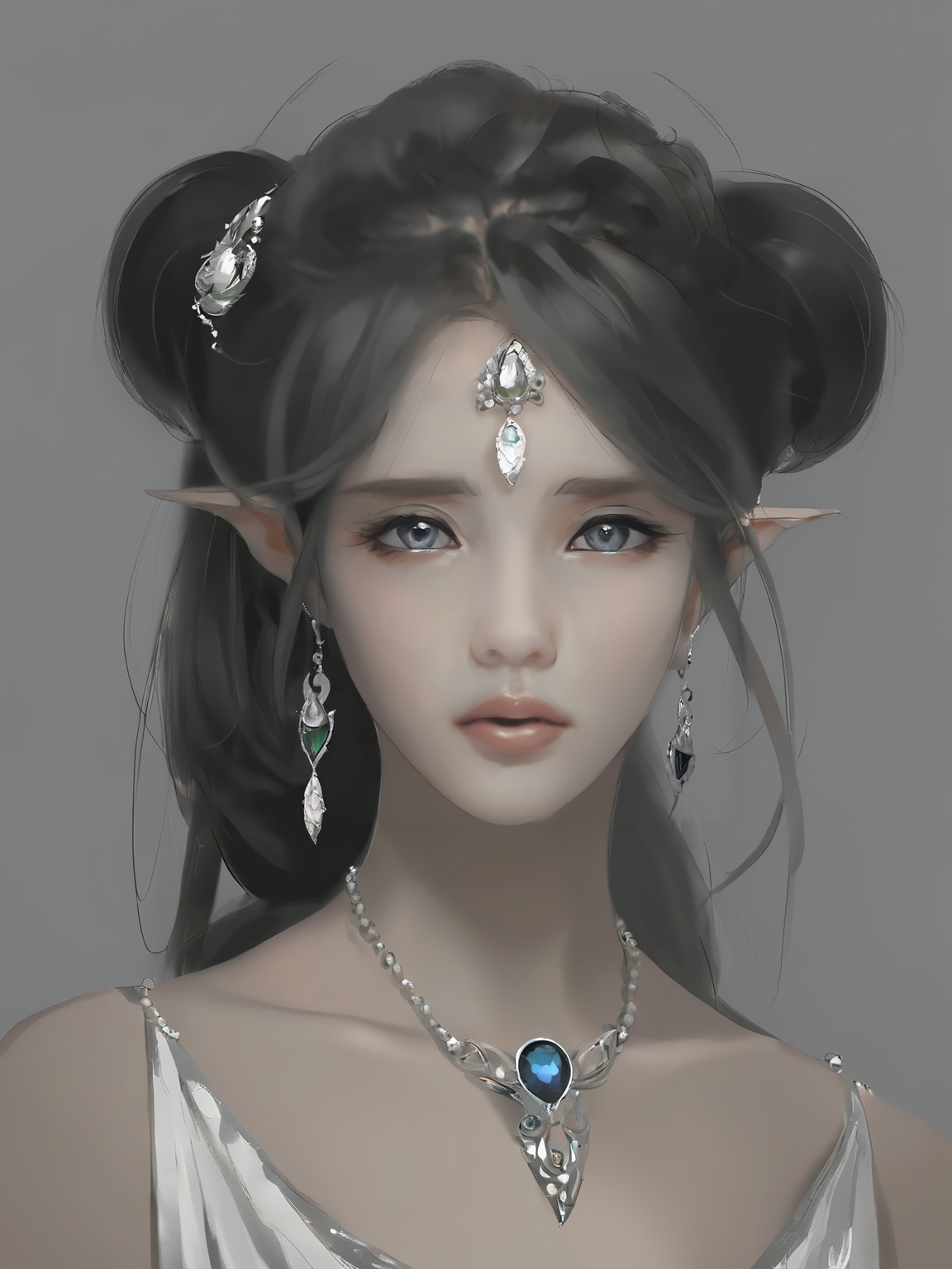 00066-3077230276-impasto, wlop, 1girl, solo, jewelry, pointy ears, blue eyes, earrings, necklace, mole under eye, mole, breasts, elf, grey backgr.png